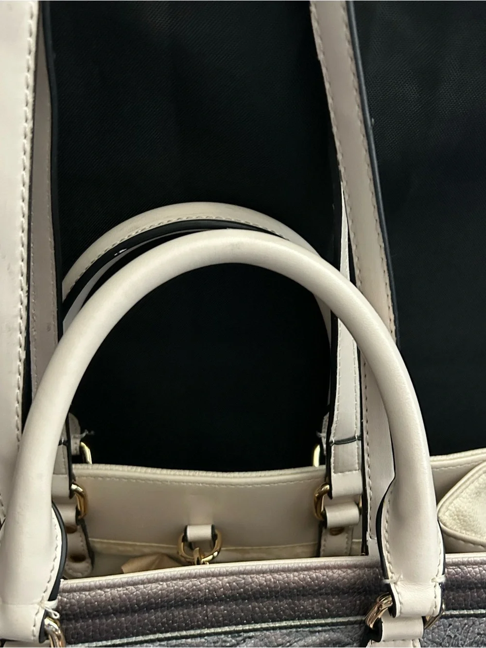 BFlairs Women’s Handbag with Elephant Print Gray & Cream